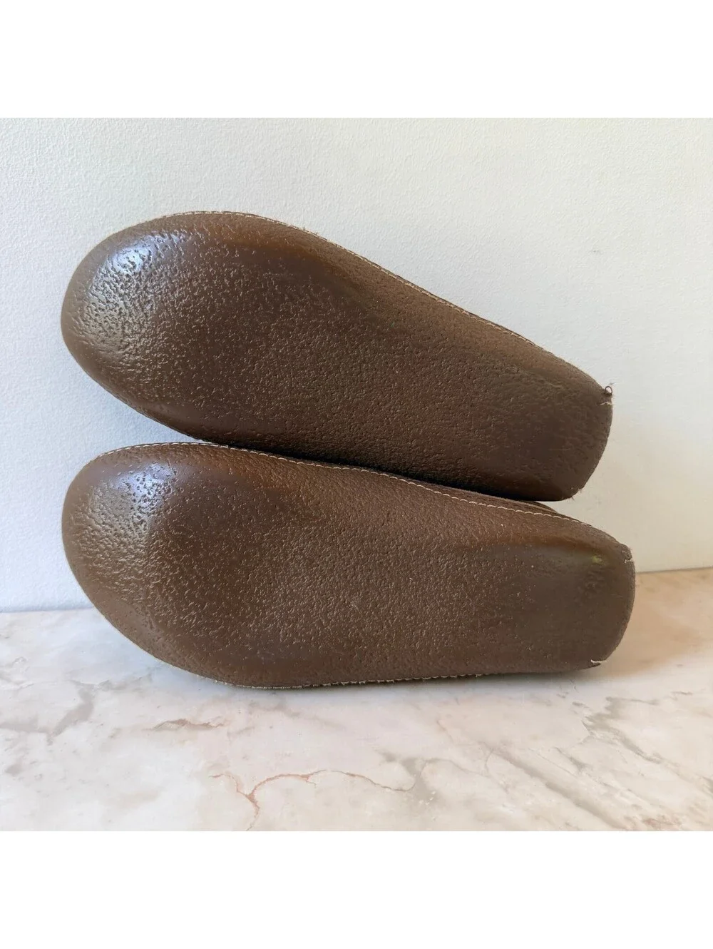 L.L. Bean Brown Suede Moccasin Slippers with Shearling Lining
